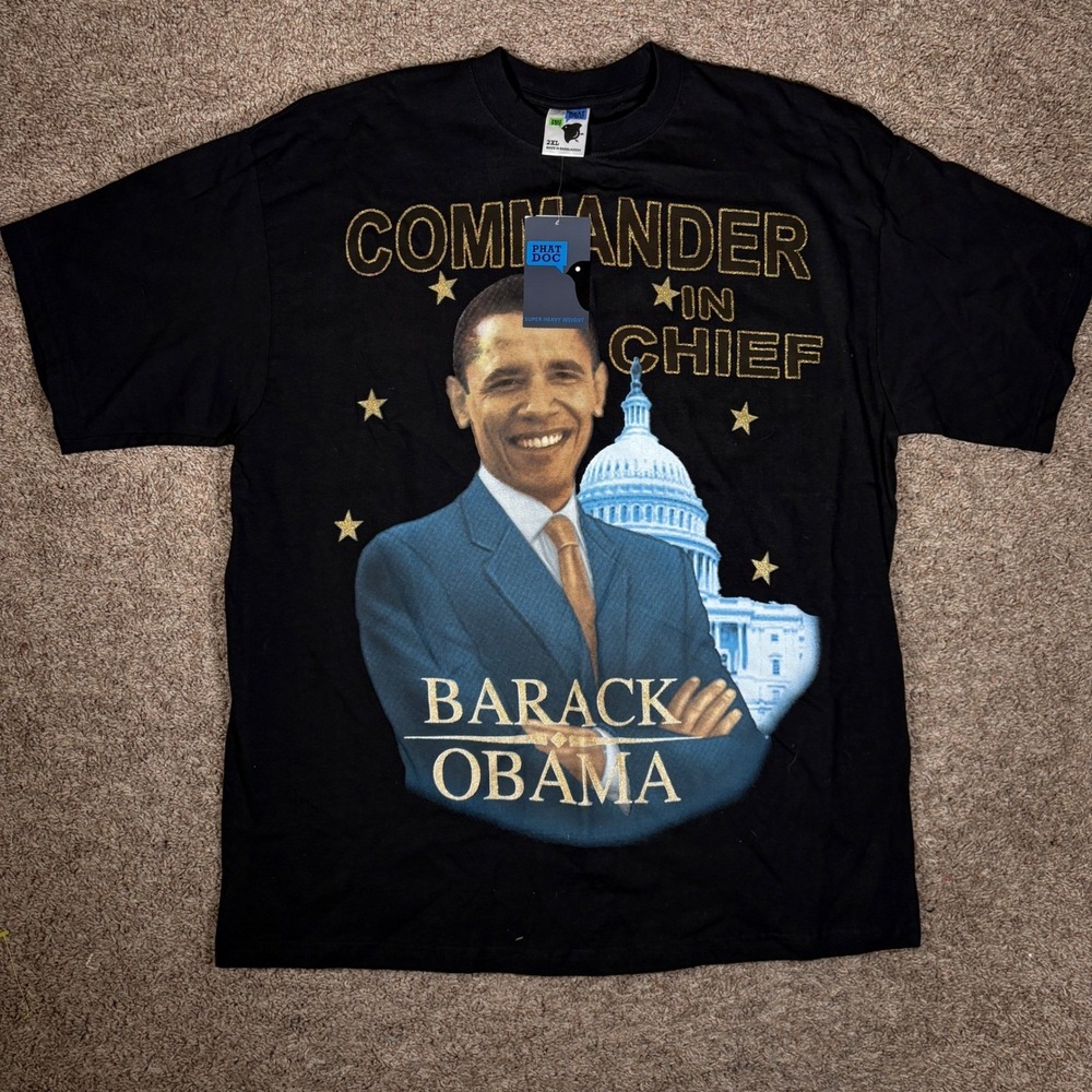 Phat Doc Barack Obama Commander In Chief T‎ Shirt Mens 2XL Rap Style Hip Hop